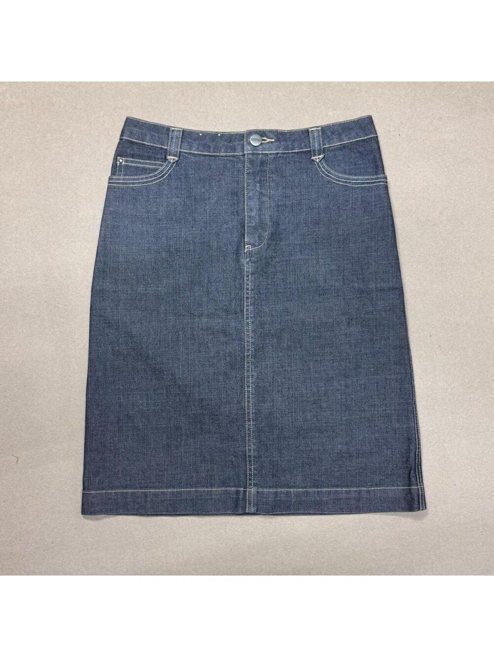 Vintage Y2K Denim Skirt Low Rise Midi Boton Brand
